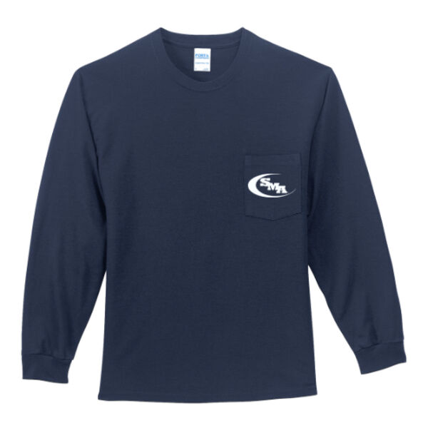 Port & Company Long Sleeve Essential T-Shirt with Pocket - Printed Thumbnail